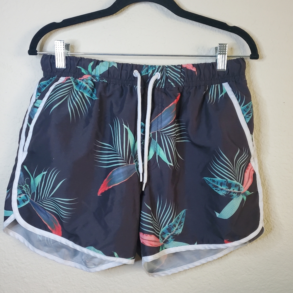 Asos Mens Swim Shorts Medium Floral Hawiian Aloha‎ Vacation Resort Festival